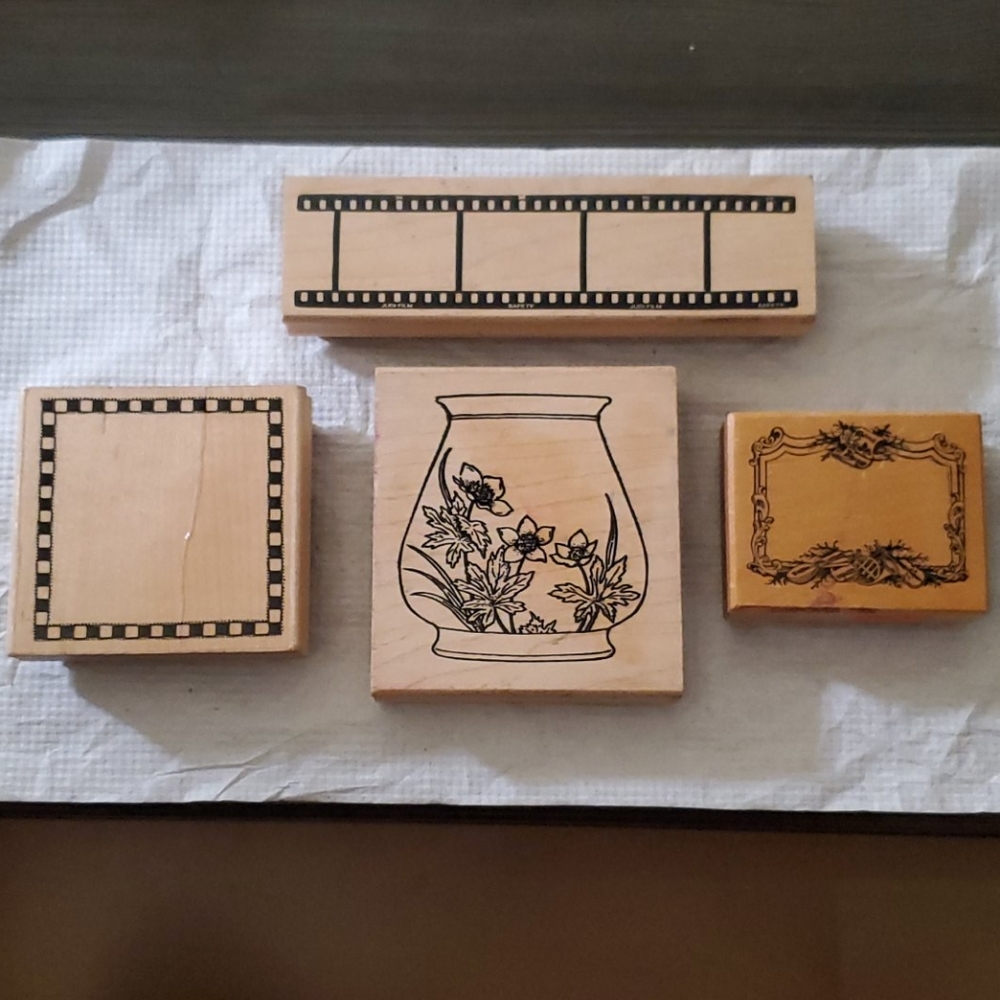 4 Wooden Stamps